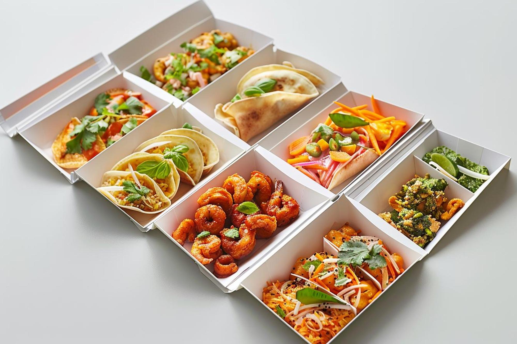 array of meal-kit boxes for different plans
